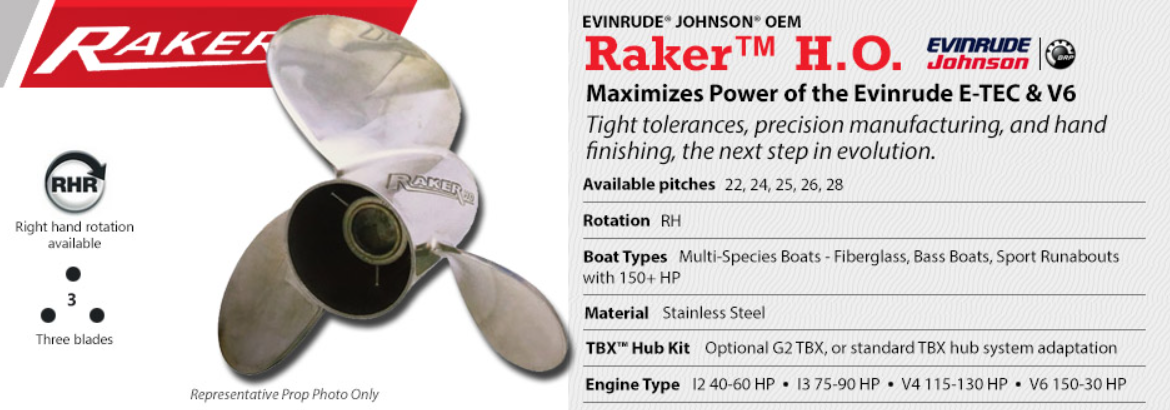 evinrude johnson raker prop